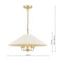 Laura Ashley Harland 5 Light Pendant Matt Antique Brass With Shade