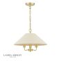 Laura Ashley Harland 3 Light Pendant Matt Antique Brass With Shade