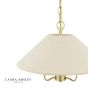 Laura Ashley Harland 3 Light Pendant Matt Antique Brass With Shade