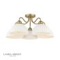 Laura Ashley Durford 5 Light Semi-Flush Matt Antique Brass and White Ceramic