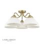 Laura Ashley Durford 5 Light Semi-Flush Matt Antique Brass and White Ceramic