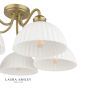 Laura Ashley Durford 5 Light Semi-Flush Matt Antique Brass and White Ceramic