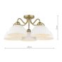 Laura Ashley Durford 5 Light Semi-Flush Matt Antique Brass and White Ceramic