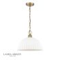 Laura Ashley Durford Large Pendant Matt Antique Brass and White