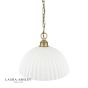 Laura Ashley Durford Large Pendant Matt Antique Brass and White