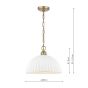 Laura Ashley Durford Large Pendant Matt Antique Brass and White