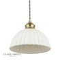 Laura Ashley Durford 3 Light Bar Pendant Matt Antique Brass and White Ceramic