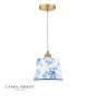 Laura Ashley China Rose Pendant Matt Blue and Matt Antique Brass