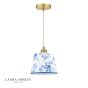 Laura Ashley China Rose Pendant Matt Blue and Matt Antique Brass