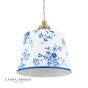 Laura Ashley China Rose Pendant Matt Blue and Matt Antique Brass