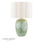 Laura Ashley Pashley Table Lamp Green Ceramic and Polished Chrome With Shade