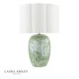 Laura Ashley Pashley Table Lamp Green Ceramic and Polished Chrome With Shade