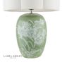 Laura Ashley Pashley Table Lamp Green Ceramic and Polished Chrome With Shade