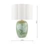 Laura Ashley Pashley Table Lamp Green Ceramic and Polished Chrome With Shade