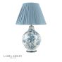 Laura Ashley Maltby Table Lamp Blue Ceramic and Antique Brass With Shade