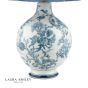 Laura Ashley Maltby Table Lamp Blue Ceramic and Antique Brass With Shade