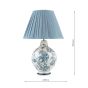 Laura Ashley Maltby Table Lamp Blue Ceramic and Antique Brass With Shade