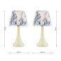 Laura Ashley Adwick Twin Pack Table Lamp Cream Ceramic With Shade