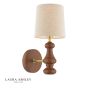 Laura Ashley Millbrook Wall Light Dark Wood and Industrial Brass With Shade
