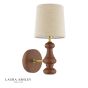 Laura Ashley Millbrook Wall Light Dark Wood and Industrial Brass With Shade