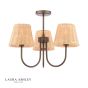 Laura Ashley Hasfield 3 Light Semi-Flush Satin Bronze With Shade