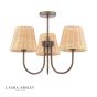 Laura Ashley Hasfield 3 Light Semi-Flush Satin Bronze With Shade