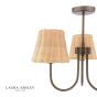 Laura Ashley Hasfield 3 Light Semi-Flush Satin Bronze With Shade