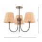 Laura Ashley Hasfield 3 Light Semi-Flush Satin Bronze With Shade
