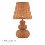 Laura Ashley Hasfield Rechargeable Table Lamp Natural Rattan With Shade LED