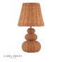 Laura Ashley Hasfield Rechargeable Table Lamp Natural Rattan With Shade LED