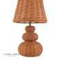Laura Ashley Hasfield Rechargeable Table Lamp Natural Rattan With Shade LED
