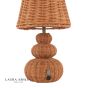 Laura Ashley Hasfield Rechargeable Table Lamp Natural Rattan With Shade LED