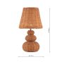 Laura Ashley Hasfield Rechargeable Table Lamp Natural Rattan With Shade LED