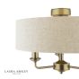 Laura Ashley Sorrento 3 Light Semi-Flush Matt Antique Brass With Natural Shade