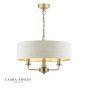 Laura Ashley Sorrento 3 Light Shadelier Matt Antique Brass With Natural Shade