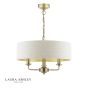Laura Ashley Sorrento 3 Light Shadelier Matt Antique Brass With Natural Shade