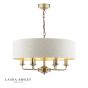 Laura Ashley Sorrento 6 Light Shadelier Matt Antique Brass With Natural Shade