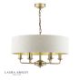 Laura Ashley Sorrento 6 Light Shadelier Matt Antique Brass With Natural Shade
