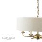 Laura Ashley Sorrento 6 Light Shadelier Matt Antique Brass With Natural Shade
