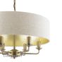 Laura Ashley Sorrento 6 Light Shadelier Matt Antique Brass With Natural Shade