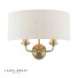 Laura Ashley Sorrento 2 Light Wall Light Matt Antique Brass With Natural Shade