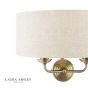 Laura Ashley Sorrento 2 Light Wall Light Matt Antique Brass With Natural Shade