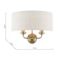 Laura Ashley Sorrento 2 Light Wall Light Matt Antique Brass With Natural Shade