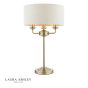Laura Ashley Sorrento 3 Light Table Lamp Matt Antique Brass With Natural Shade