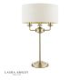 Laura Ashley Sorrento 3 Light Table Lamp Matt Antique Brass With Natural Shade