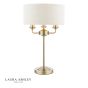 Laura Ashley Sorrento 3 Light Table Lamp Matt Antique Brass With Natural Shade