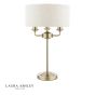 Laura Ashley Sorrento 3 Light Table Lamp Matt Antique Brass With Natural Shade