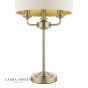 Laura Ashley Sorrento 3 Light Table Lamp Matt Antique Brass With Natural Shade