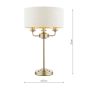 Laura Ashley Sorrento 3 Light Table Lamp Matt Antique Brass With Natural Shade