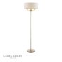 Laura Ashley Sorrento 3 Light Floor Lamp Matt Antique Brass With Natural Shade